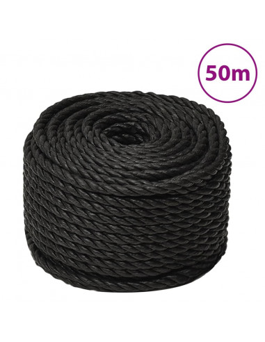 Corda da Lavoro Nera 16 mm 50 m in Polipropilene