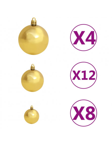 Set Palline di Natale 100 pz 3/4/6 cm Marrone/Bronzo/Oro