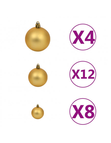 Set Palline di Natale 100 pz 3/4/6 cm Marrone/Bronzo/Oro