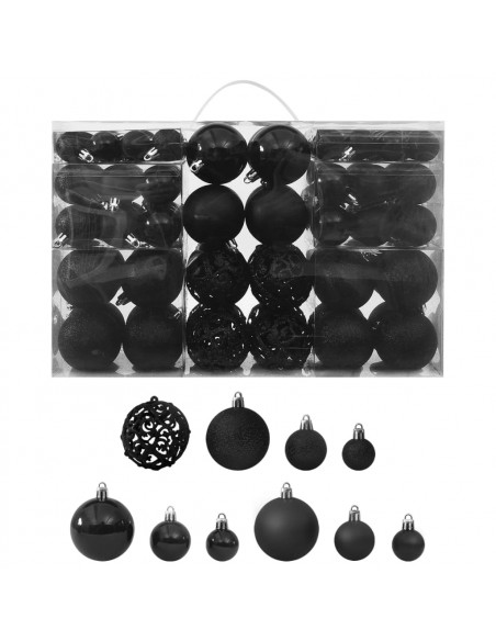 Set Palline di Natale 100 pz Nero