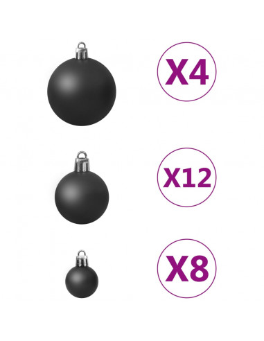 Set Palline di Natale 100 pz Nero