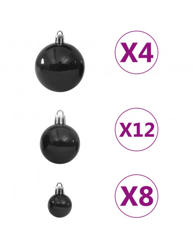 Set Palline di Natale 100 pz Nero