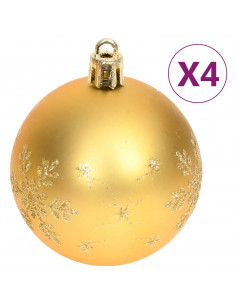 Set Addobbi di Natale 70 pz Oro e Rosso