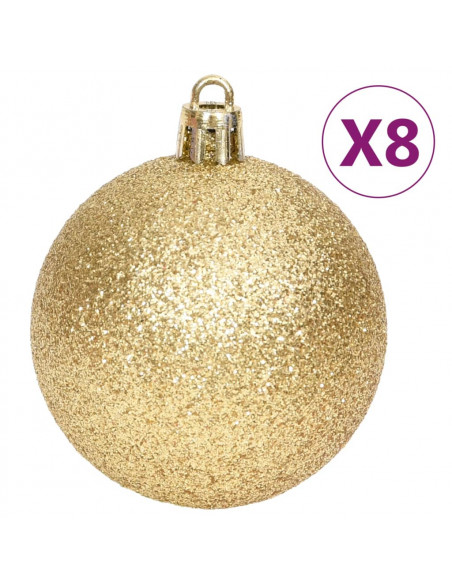 Set Addobbi di Natale 70 pz Oro e Rosso