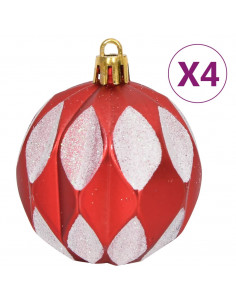 Set Addobbi di Natale 64 pz Rosso e Bianco