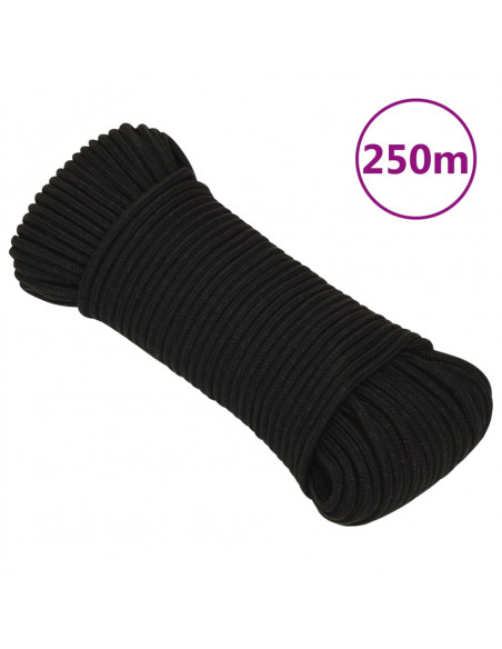 Corda da Lavoro Nera 5 mm 250 m in Poliestere
