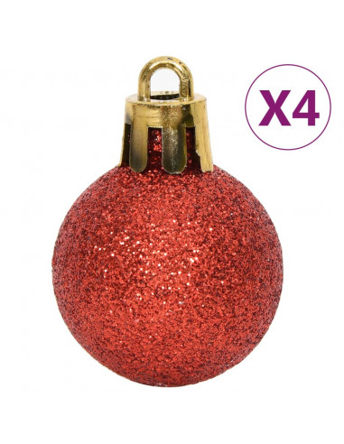 Set Addobbi di Natale 64 pz Rosso e Bianco