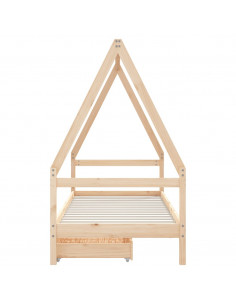 Giroletto Bambini con Cassetti 80x200 cm Legno Massello di Pino