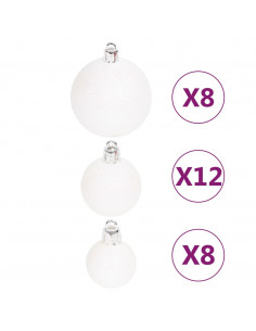 Set Addobbi di Natale 108 pz Rosso e Bianco