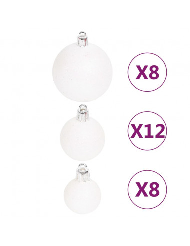 Set Addobbi di Natale 108 pz Rosso e Bianco