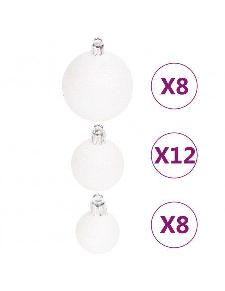Set Addobbi di Natale 108 pz Rosso e Bianco