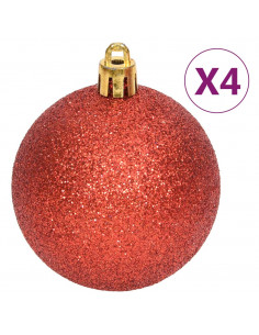 Set Addobbi di Natale 108 pz Rosso e Bianco 2