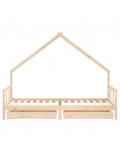 Giroletto Bambini con Cassetti 90x200 cm Legno Massello di Pino