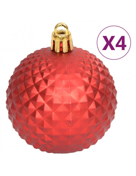 Set Addobbi di Natale 108 pz Rosso e Bianco