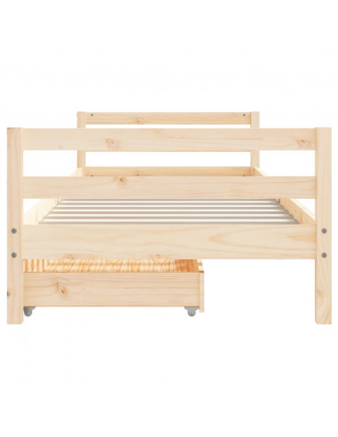 Giroletto Bambini con Cassetti 90x200 cm Legno Massello di Pino