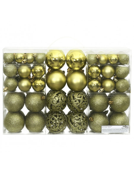 Palline di Natale 100 pz Verde Chiaro 3 / 4 / 6 cm