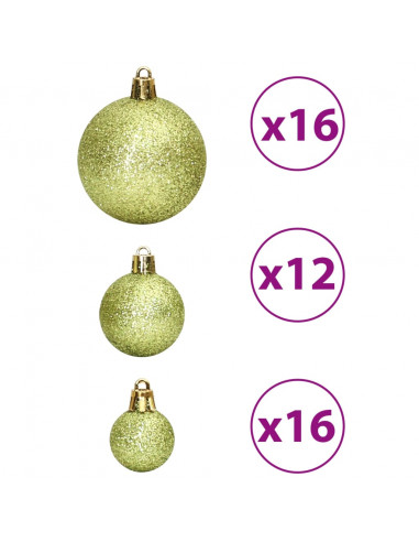 Palline di Natale 100 pz Verde Chiaro 3 / 4 / 6 cm