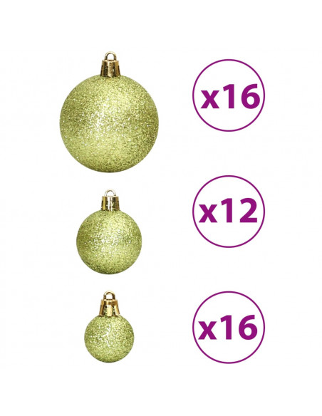 Palline di Natale 100 pz Verde Chiaro 3 / 4 / 6 cm