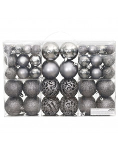 Palline di Natale 100 pz Grigie 3 / 4 / 6 cm 2