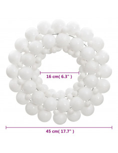 Ghirlanda di Natale Bianca 45 cm in Polistirene