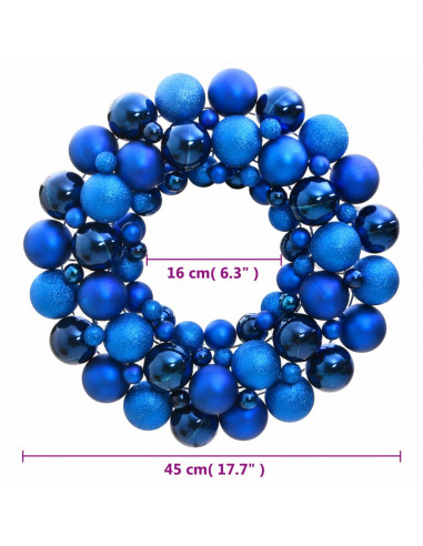 Ghirlanda di Natale Blu 45 cm in Polistirene