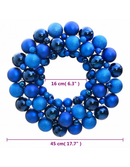 Ghirlanda di Natale Blu 45 cm in Polistirene