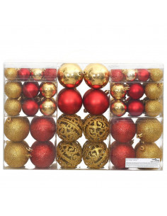 Palline di Natale 100 pz Oro e Rosso Vino 3 / 4 / 6 cm 2