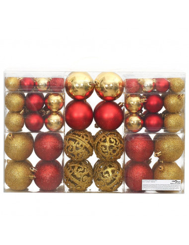 Palline di Natale 100 pz Oro e Rosso Vino 3 / 4 / 6 cm