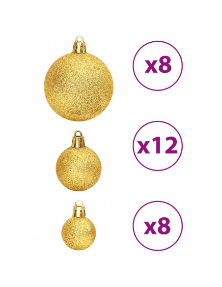 Palline di Natale 100 pz Oro e Rosso Vino 3 / 4 / 6 cm
