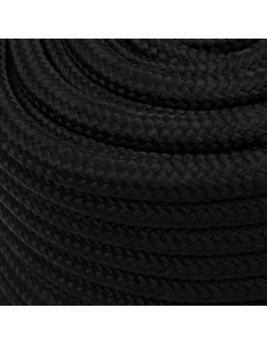Corda da Lavoro Nera 18 mm 25 m in Poliestere