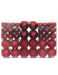 Palline di Natale 100 pz Rosso Vino 3 / 4 / 6 cm 2