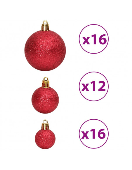 Palline di Natale 100 pz Rosso Vino 3 / 4 / 6 cm