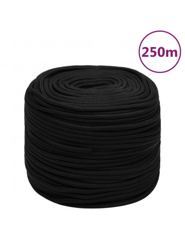 Corda da Lavoro Nera 8 mm 250 m in Poliestere