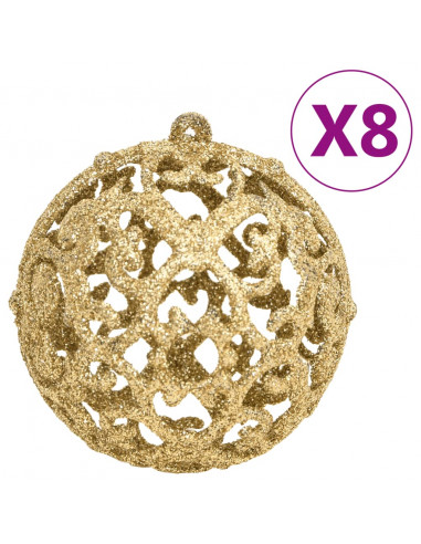 Set Palline di Natale 111 pz Oro in Polistirene
