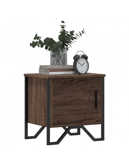 Comodini 2pz Rovere Marrone 40x30x40 cm in Truciolato