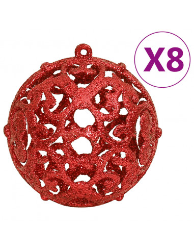 Set Palline di Natale 111 pz Rosso in Polistirene
