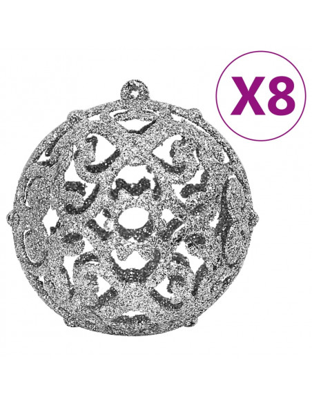 Set Palline di Natale 111 pz Argento in Polistirene