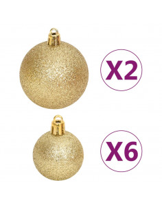 Set Addobbi di Natale 108 pz Oro e Rosso 2