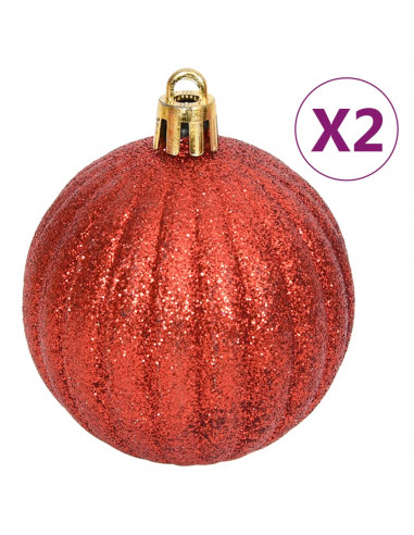 Set Addobbi di Natale 108 pz Oro e Rosso