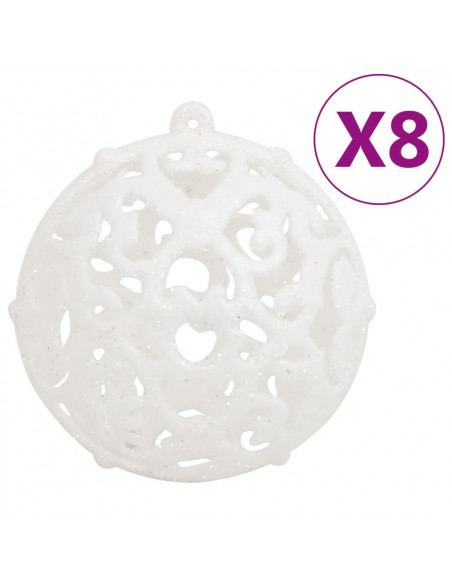 Set Palline di Natale 111 pz Bianco in Polistirene