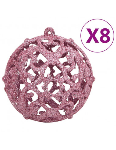 Set Palline di Natale 111 pz Rosa in Polistirene
