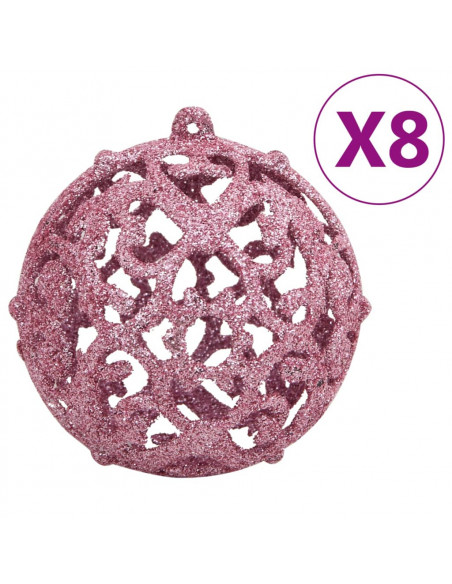 Set Palline di Natale 111 pz Rosa in Polistirene