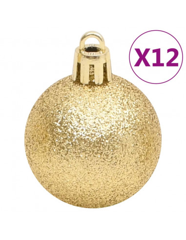 Set Palline di Natale 112 pz Rosso / Verde / Oro in Polistirene