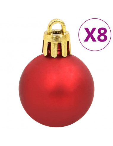 Set Palline di Natale 112 pz Rosso / Verde / Oro in Polistirene