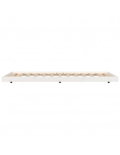 Giroletto senza Materasso Bianco 90x200 cm Legno Massello Pino