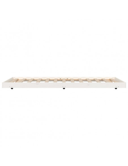 Giroletto senza Materasso Bianco 90x200 cm Legno Massello Pino