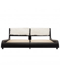 Giroletto senza Materasso Nero e Bianco Similpelle 180x200 cm