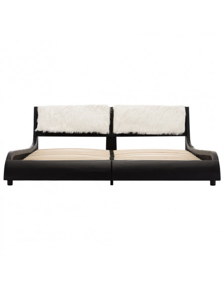 Giroletto senza Materasso Nero e Bianco Similpelle 180x200 cm