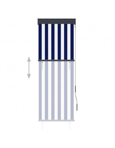 Tenda a Rullo per Esterni 60x250 cm Blu e Bianca