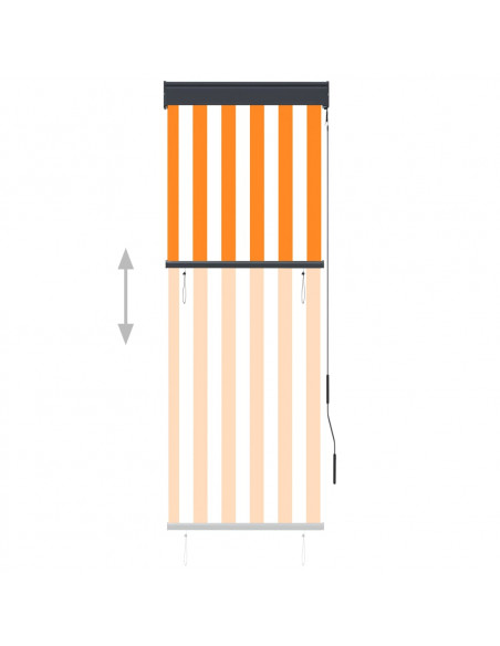Tenda a Rullo per Esterni 60x250 cm Bianca e Arancione